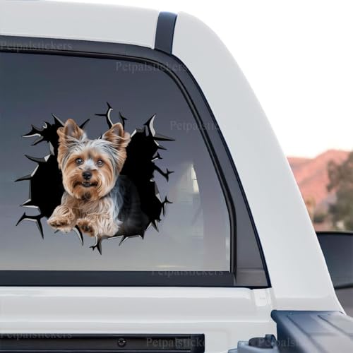 Image of Cute Dog Stickers for Car Window Decals Waterproof Funny Sticker (Yorkie Sticker Decal)