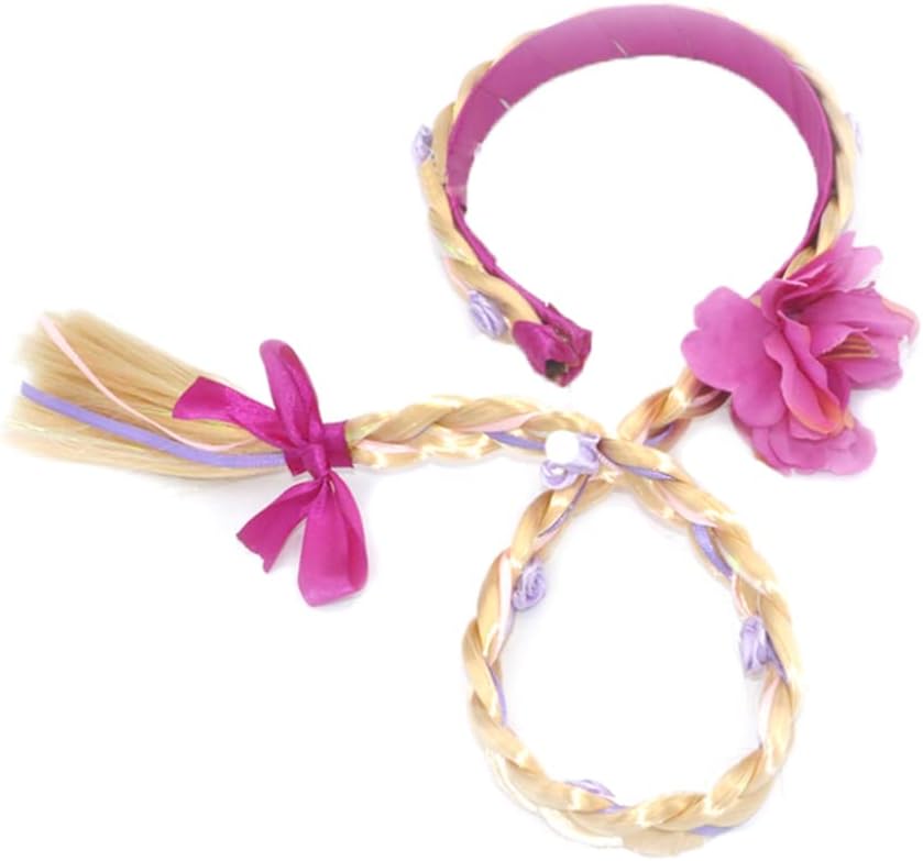 Domccy 1pc Kids Hairpiece Princess Elsa Long Wig Cosplay Braided Wig Hairband Dress Up Accessories Braided Hair Crown Rapunzel Costumes for Kids Girls(Purple) : Clothing, Shoes & Jewelry