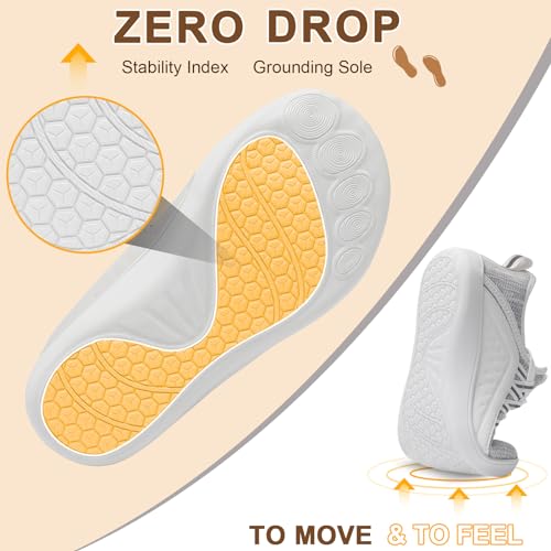 Scurtain Women'S Grey Running Shoes Comfort Zero Trail Minimalistic Shoes Women Slip On Orthotic Sneakers Slip Resistant Travel Shoes Size thumb #1