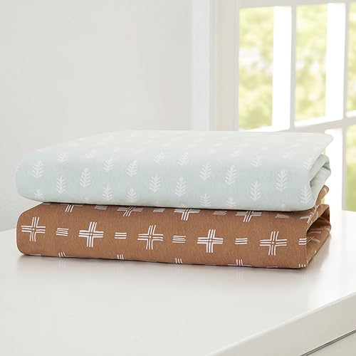Image of Delta Children Fitted Crib Sheets for Girls and Boys - 100% Organic Cotton Crib Sheet for Standard Crib and Toddler Mattresses - 28x52 Inch - GOTS Certified (Pack of 2), Neutral Boho