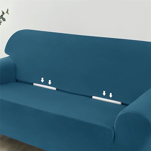 Vista 53 de Funda elástica para sofá de 3 cojines, 1 funda de terciopelo para sofá, fundas protectoras de muebles con parte inferior elástica, lavable a máquina