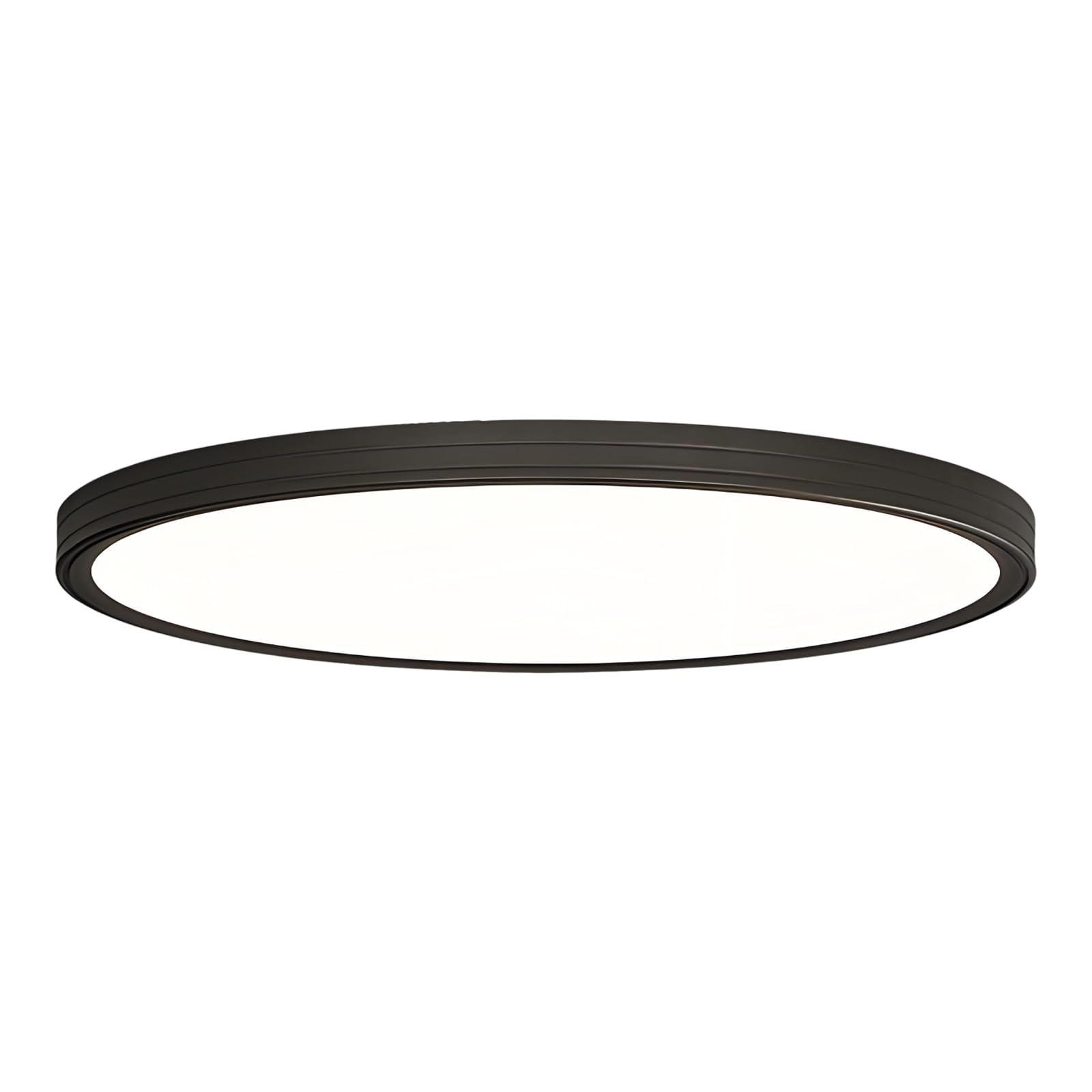 YNVIOZM Modern LED Ceiling Light, Minimalist Black Ultra-Thin Flush Mount Ceiling Light, Dimmable with Remote Control, Surface-Mounted Lighting Fixture for Bedroom Laundry Room Hallway
