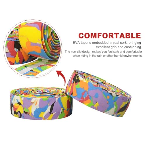 SYCOOVEN Bike Handlebar Tape, 2 Roll Road Bicycle Bar Tape, EVA Foam Cycling Handlebar Wraps with End Plugs, Cycling Handle Wraps for Mountain Bike, Bike, Road Bike, BMXs