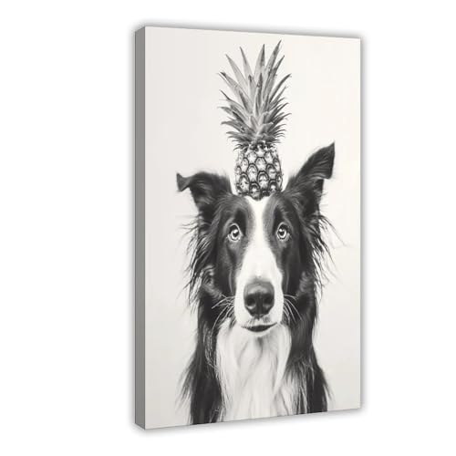 Poster sur toile Collie d'art moderne 40 x 60 cm décoration murale