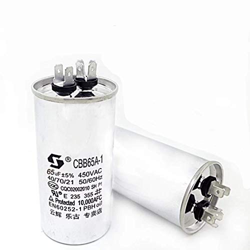 CBB65 65uF ± 5% Motor Running Capacitor Start Capacitor for Air Conditioner 50/60Hz 450V AC