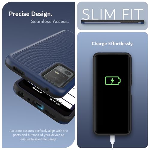 TUDIA MergeGrip for Jitterbug Smart 4 Case T608G, [Military Grade Drop Tested] Shockproof Protection Slim Rugged Dual Layer Heavy Duty Phone Cases for Senior - Indigo Blue by TUDIA - Image 6