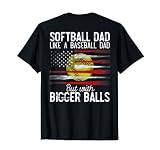 Mens Softball Dad Like A Baseball Dad Definition On Back T-Shirt