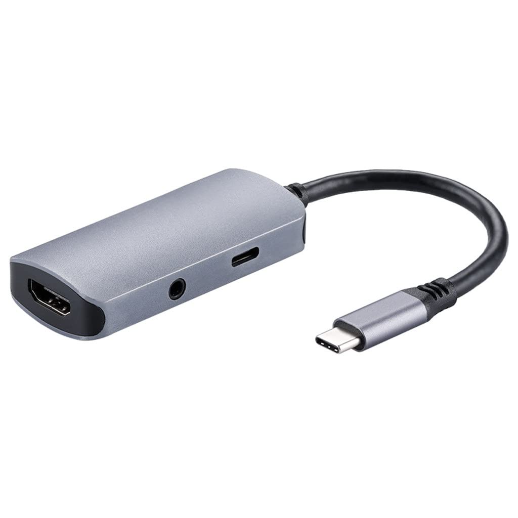 Hubs 3-in-1 USB C Hub USB Type C to Docking Station with 4K 30Hz 3 5mm Audio PD