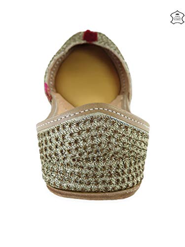 Image of Fulkari Prime Pure Leather Casual Women's Soft Leather Bite and Pinch Free Ladies Jutti Ethnic Mojari