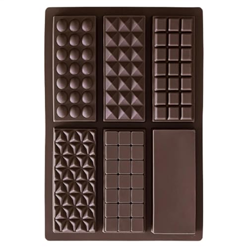 Moldes para dulces de chocolate,Moldes para barras de chocolate,Moldes para barras de cereales nutricionales | Molde de mantequilla para pudín de tarta de queso de 6 cavidades, molde grueso para barra
