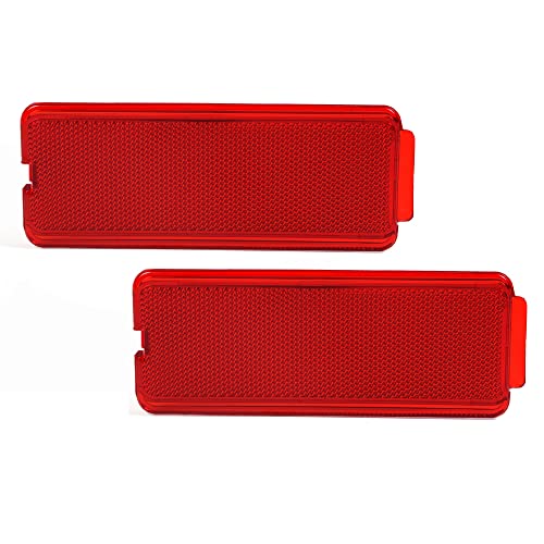 PIT66 Panel reflector de puerta interior para puerta delantera y trasera, compatible con Ford Super Duty F250 F350 F450 F550/2000-2005 Excursion Red Premium 2 unidades