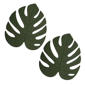 Siliconetrivetmatsetof2monsterapotholdersforhotpotsandpanssoftrubbermultiusetrivetsforkitchencountertopstablesnonslipcoasterslargegreen Urban Country Home Decor Silicone trivet mat set of 2 monstera pot holders for hot pots and pans soft rubber multi use trivets for kitchen countertops tables non slip coasters large green urban country home decor