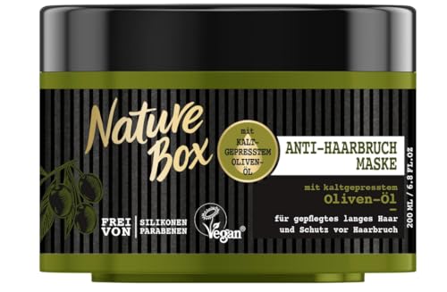 NATURE BOX Nährende Anti-Haarbruch Maske Olive, 6er Pack (6 x 200 ml)