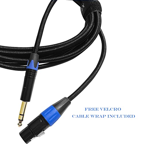 Jomley Female Xlr To 1/4 Cable, 1/4 (6.35Mm) Trs To Xlr Female Balanced Microphone Cable, Nylon Braid Xlr To Quarter Inch Stereo Jack Cable Xlr To 1/4 Cable 3 Pin Interconnect Cord Patch Cord- 3.3Ft #TOP6