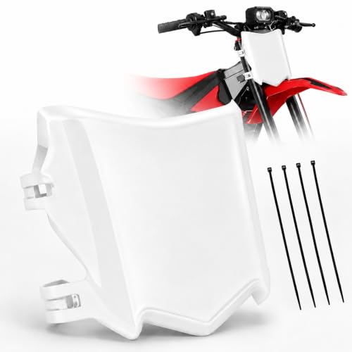Image of JFG RACING Electric Dirt Bike Universal Front Number Plate,PE Plastic White | flat decal face,front splash plate,for Surron LBX,for Tutti Soleil 01,for Yozma in 10,for Talaria MX3 /4 /5 Pro,for E Ride Pro