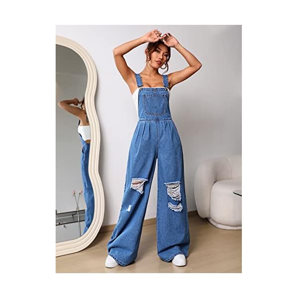 MakeMeChic-Womens-Ripped-Loose-Baggy-Denim-Overalls-Sleeveless-Wide-Leg-Jeans-Pants-Romper-Jumpsuit-Medium-Wash-S MakeMeChic Women's Ripped Loose Baggy Denim Overalls Sleeveless Wide Leg Jeans Pants Romper Jumpsuit Medium Wash S