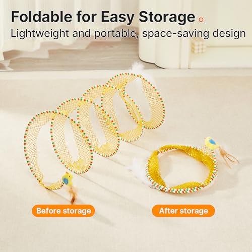 Potaroma Spiral Tunnel Cat Toy, Self Play Collapsible Spring Kitten Tunnel - Image 5