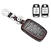 MECHCOS Compatible with Fit for 4buttons Kia K3 K5 Cerato Forte Sorento Rio Rio5 Optima Leather Smart Keyless Entry Remote Control Key Fob Cover Pouch Bag Jacket Case Protector Shell