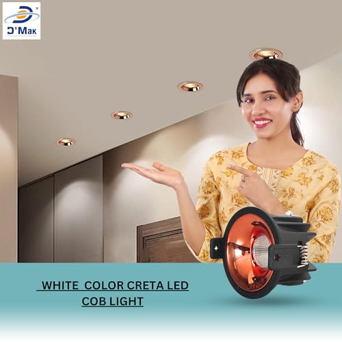 Image of D'Mak 7W Black Body LED COB Spot Light with Rose Gold Reflector (White, 4)