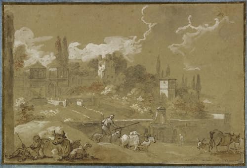 Toile Murale Vue du Campo Vacino Charles Natoire Grand Format Pour Grand Mur Vide