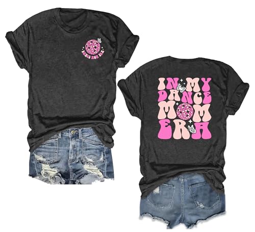 Mama Shirt Women: Dance Mama Shirts Mother's Day T Shirts Mama Graphic Tee Casual Short Sleeve Tops(DarkGrey3, Small)
