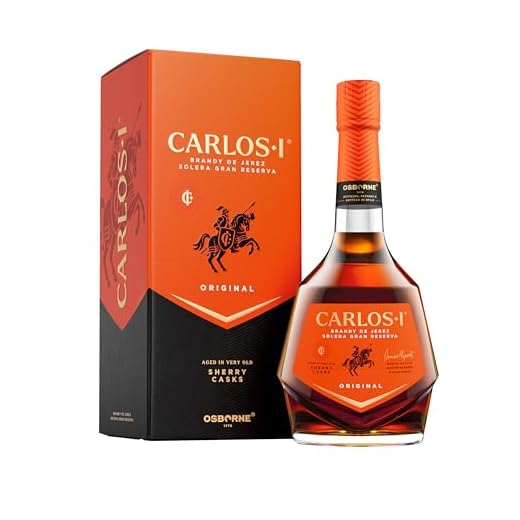 CARLOS I Brandy aus Jerez Solera Gran Reserva | Hergestellt aus Trauben nach dem Criadera- und Solera-Verfahren und gereift in alten Jerez-Fässern. Alkoholgehalt: 40 %. Flasche: 70 cl.