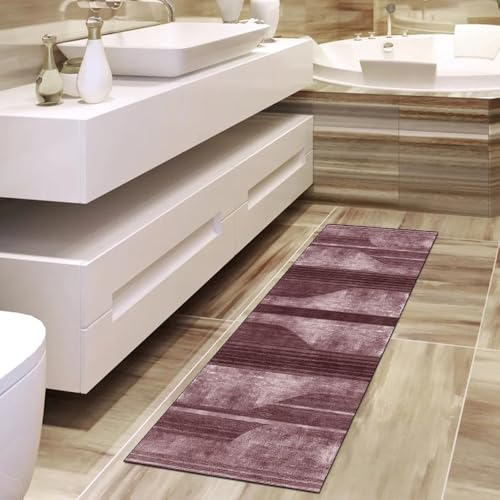 Alfombra de cocina marrón 50 x 180 cm antimanchas y antideslizante 3