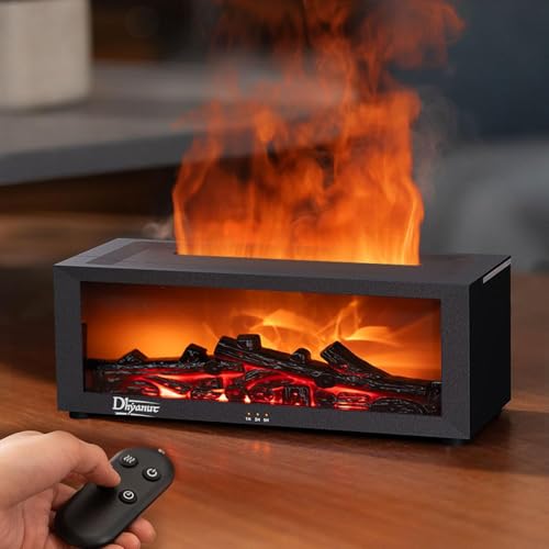 Image of Fireplace Flame Diffuser, Aromatherapy Essential Oil Diffuser, Cool Mist Ultrasonic Aromatherapy Fragrant Oil Humidifier, Night Light Fragrant Oil Humidifier for Bedroom, Office,Home