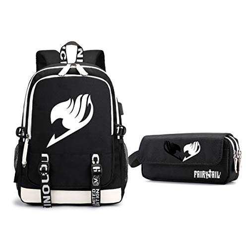 Fairy Tail Mochilas Explosión High School College Viento de Lona Impresa Exquisita