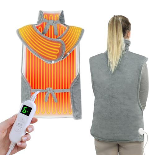 ITSHINY - ITSHINY Coussin Chauffant Cervicales Dos, Coussin Chauffant ELectrique avec 6 Niveaux de Chaleur,Minuteurs d'Arrêt Automatique, Chauffage Rapide, Lavable, 60x108 cm - -25%