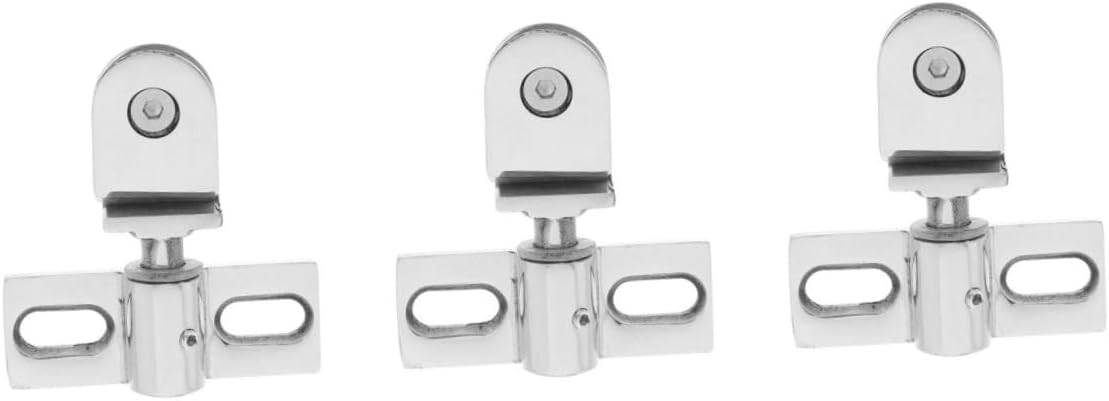 2 Sets Glass Clamp Hinge Latch Small Size Door Pivot Hinge Replacement Hardware for Bathroom Cabinets