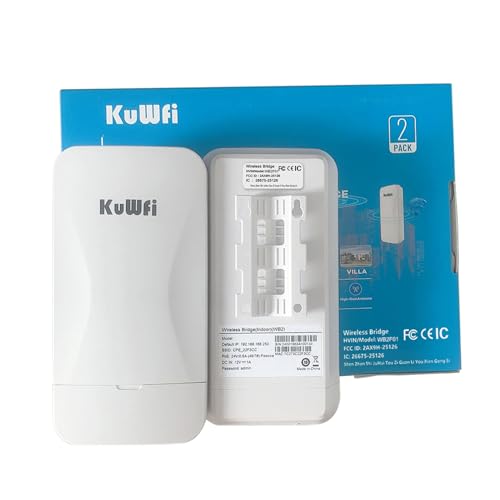 Image of KuWFi 2.4G Point to Point Wireless WiFi Bridge, Long Range CPE, 1KM