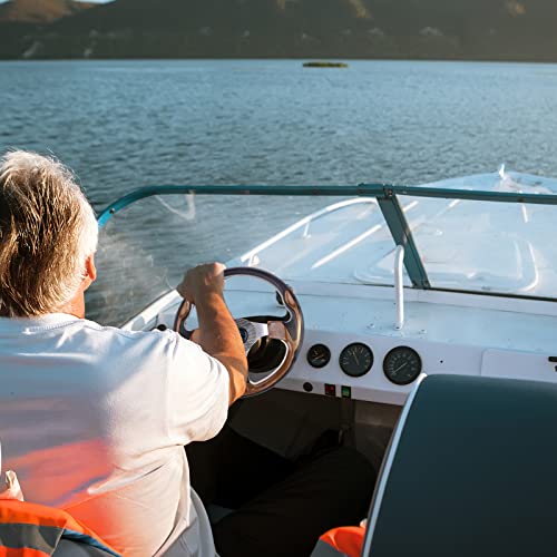 12.5“ Boat Steering Wheel With 3/4“ Tapered Shaft, Aluminum Alloy Boat Pontoon Steering Wheel Marine Accessories, Anti-Slip Carbon Fiber Steering Wheel For Marine Boats, Vessels, Yacht, Pontoon Boats #TOP3