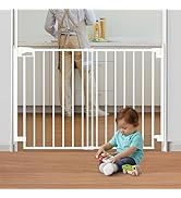 Mumeasy 28.5-43" No Bottom Bar Baby Gate for Stairs, Hardware Mounted Dog Gate, Safety Pet Gates ...