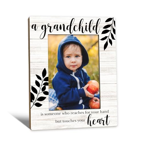 Beliran Grandparents Gifts Picture Frame 5x7, Grandchild Photo Frame, Grandparents Gifts for Christmas Birthday from Grandson Granddaughter, Grandchild Wooden Picture Photo Frames for Desk Room Decor