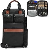 Amazing Fair Drumstick Bag, Heavy-Duty Waxed Canvas Drum Stick Bag – Large Capacity Drumstick Holder with Reinforced Strap for Drummers, Percussion Accessories & Gig