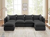 VANOMi Modular Sectional Sofa, 6 Seater Sectional Sofa Modular Sectional Couch for Living Room, U Shape Sofa