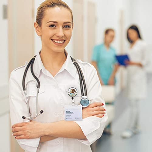 Mexico Eagle Flag Retractable Badge - Calcomania Escudo Mexicano - Coat Of Arms Of Mexico Badge Patriotic Country Clip Holder Id Reel Clip For Lanyards Name Id Card #TOP2