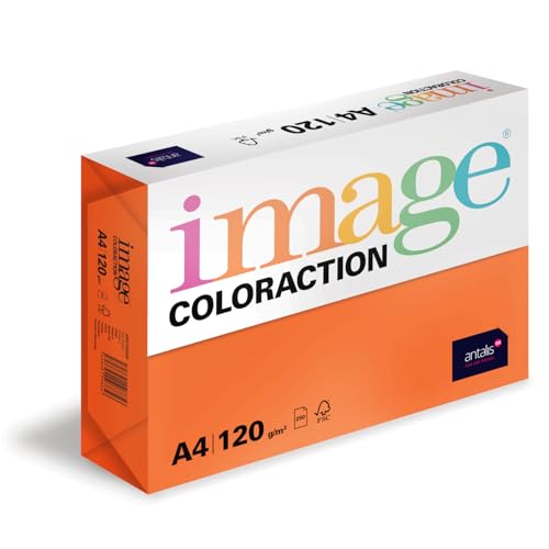 Image Coloraction Amsterdam - farbiges Kopierpapier - DIN A4, 210 x 297 mm, 120 g/m² - buntes, holzfreies Druckerpapier für Kopierer - 250 Blatt - Orange