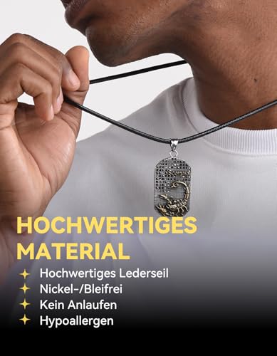 ChainsHouse Männer Halskette 3mm Lederband Kette mit Verschluss Herren Leder Lederband Schwarz Halskette 46cm Geflochtene Lederkette Schwarz Herren Kunstlederband Halsband Schmuck für Valentinstag