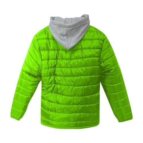 EflAl Donsjassen voor heren, lichtgewicht, winter, warm, gewatteerd, gevoerd, oversized, ritssluiting, donsjas, overjas met capuchon - Image 4