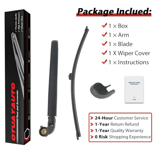 Image of OTUAYAUTO Rear Windshield Wiper Replacement for Audi Q3 2015-2024 Back Wiper Arm and Blade Assembly
