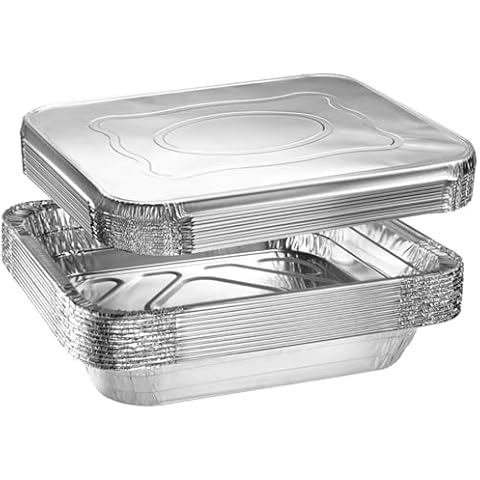 Green Direct Disposable Aluminum Foil Baking Pans with Lids - Half Size (9 x 13 inch) Roasting pan with covers for all kitchen & cooking needs, Pack of 10 pans and 10 lids Cover