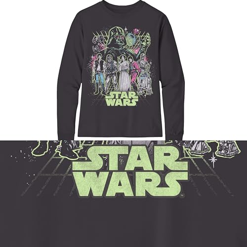 STAR WARS Boys Group Character Long Sleeve Crewneck T-Shirt Galactic Heroes Unite- Little and Big Boys Sizes XS-XL3
