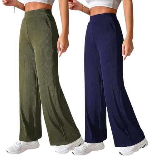 Image of GRECIILOOKS Women's Parachute Cargo Pants - High Waist Flared Korean Trousers| Trendy Casual Wear for Daily & Travel Use (Available in Plus Size)