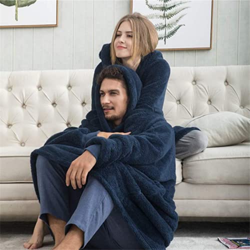 Oversized Wearable Blanket Hoodie Sweatshirt --Warm Pullover Flannel Blanket Jumper Fluffy Fleece Adults Hoody Blanket For Men & Women, Comfy Snuggle Hoodie Blanket Gift For Women (Grey) #TOP4
