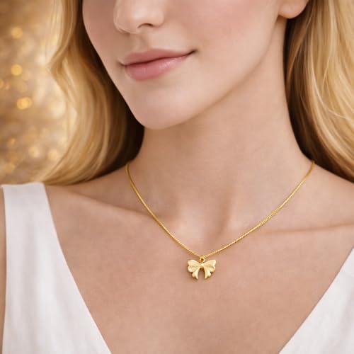 Image of RIDHVEE Anti-Tarnish Gold Plated Pendant Necklace for Women & Girls | Skin Friendly Lightweight Fashion Jewellery | Elegant Minimalist Chain Necklace & Gifting