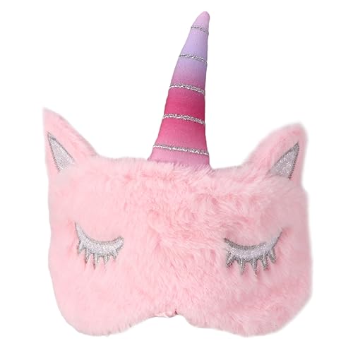 KOMBIUDA ユニコーンデザイン 遮光アイマスク 睡眠用アイカバー 快適な目隠し 明るい場所での就寝に 女性 ガールズ向け ピンク