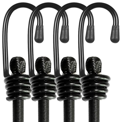 Image of Serplex Bungee Cord 24in 4Pcs Heavy Duty Strap for Bike Luggage Use | Secure Bike and Car Luggage with Strong Stretch Tension, Durable Rubber Build, Easy Hook Attachment for Outdoor Travel