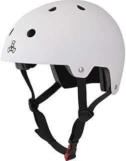 Triple Eight Dual Certified Bike and Skateboard Helmet, White Matte, Small / Medium